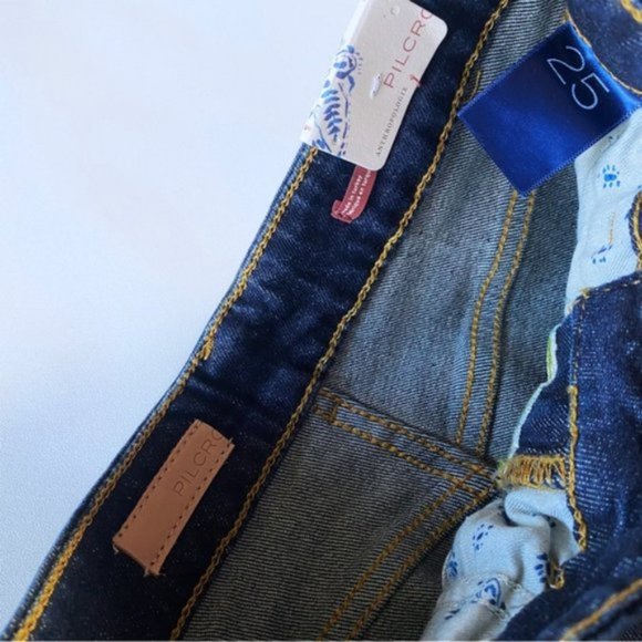 Anthropologie | Pilcro The Split Straight Jeans Denim Dark Stretch New 25 Waist - Picture 14 of 16